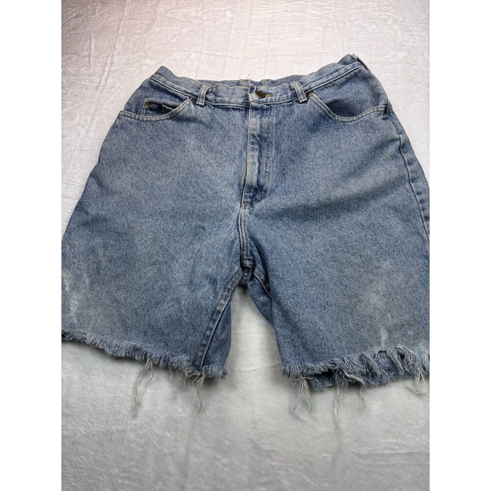 Vintage LEE Shorts 14 High Waist Light Wash Jean Denim Mom Made In USA 80's